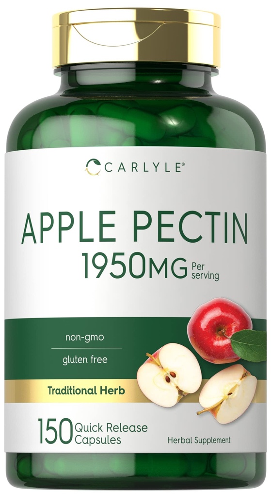 Carlyle Apple Pectin Capsules | 1950 mg | 150 Pills | Non-GMO & Gluten Free Herbal Supplement