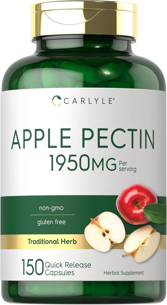 Carlyle Apple Pectin Capsules | 1950 mg | 150 Pills | Non-GMO & Gluten Free Herbal Supplement