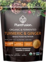 PlantFusion Turmeric and Ginger Drink Mix - Fermented Whole Food Nutrition, Herbal Supplement Toz with Curcuminoids - USDA sertifikalı Organik, Non-GMO, Vegan, Gluten-Free, 4.76 oz 30 Hizmetler