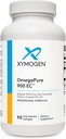XYMOGEN OmegaPure 900 EC - Alaskan IFOS Five-Star sertifikalı Omega 3 Fish Oil - EPA DHA Fish Oil Supplement- Supports Cardiovascular ve Beyin Sağlığı (90 Enteric-Coated Softgels)