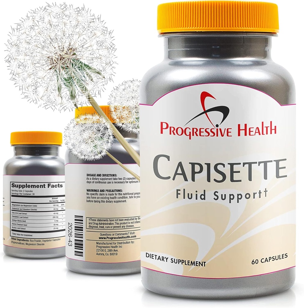 Capisette Water Retention Support - Swollen Feet, Ankles ve Legs - Edema'dan Swelling & Akışları Azaltır. Ekleyenler: Potasyum, Dandelion Root, & More- Diyetsel Supplement (60 kapsül)