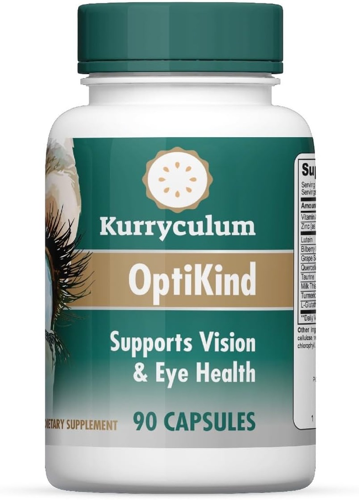 OptiKind Vision Υποστήριξη για Βιταμίνες ματιών, 90 κάψουλες, Φόρμουλα για την υγεία ματιών με λουτεΐνη για μάτια και γλουταθιόνη