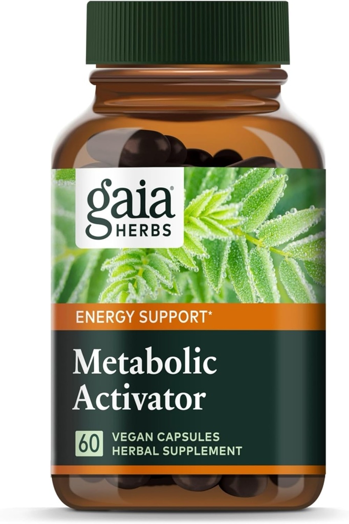 Gaia Herbs Metabolic Activator - Metabolism Desteği için Doğal Enerji Supplement - Panax Notoginseng & Astragalus Ekstraksiyonu - Sütden Ücretsiz Soy & Gluten - 60 Capsules (60 Hizmet)