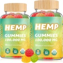 HOOLOO Hemp Gummies 100,000mg for Deep Sound Bedtime Support and Discomfort Relief, Fruity Gummy Infused Omega 3 Vitamins, Made in USA