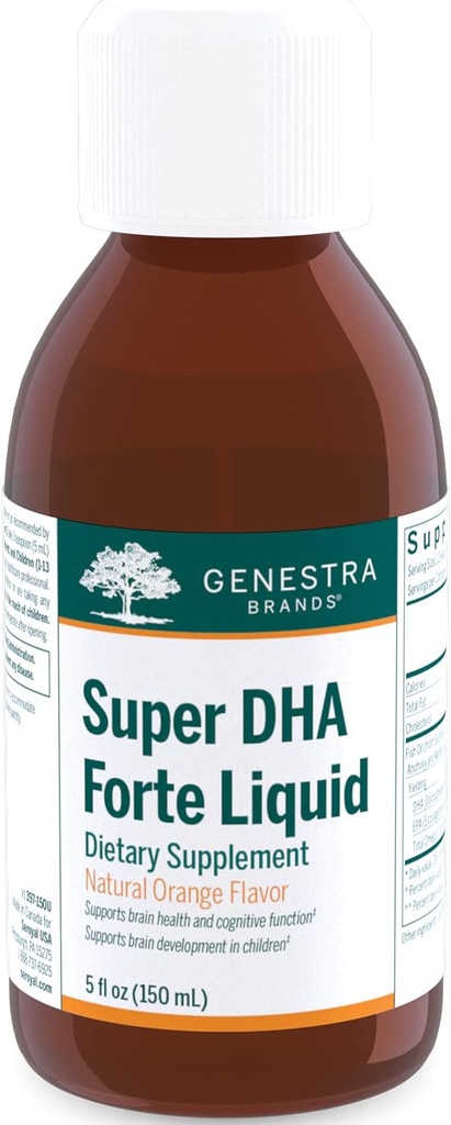 Genstra Brands Super DHA Forte Liquid - Omega-3 Fish Oil Supplement - 5 fl oz