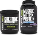 NutraBio Kretine Monohidrat, Unflavored, (150 g) ve Kas Matrix Protein Toz, (Confetti Kek) Tamam Sche – Kas Enerji, maksimum Büyüme, Kurtarma ve Güçlü
