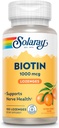 SOLARAY Biotin 1000 Live Lozenges - Biotin Supplement with Vitamin A - Nerve Function and Cellular Energy Support - Natural Orange Juice Flavor, Great Taste, 60-Day Garanti, 100 Hizmet, 100 Lozenges