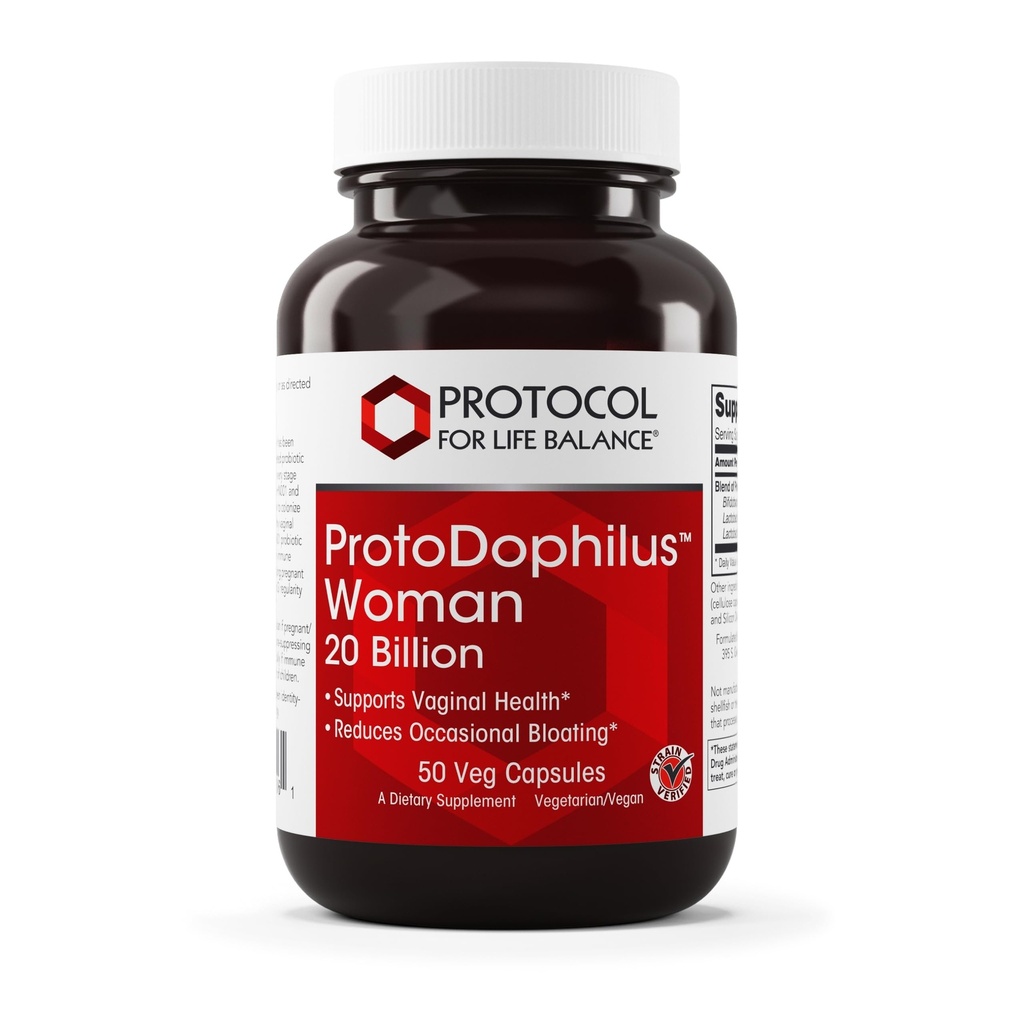 PROTOCOL FOR LIFE BALANCE Prototip Dofilius Kadın - 20 Milyar - Gut Health için Probiyotikler - Destek Vaginal Health & Bloating Relief - Vegan & Kosher - 50 Veg Capsules