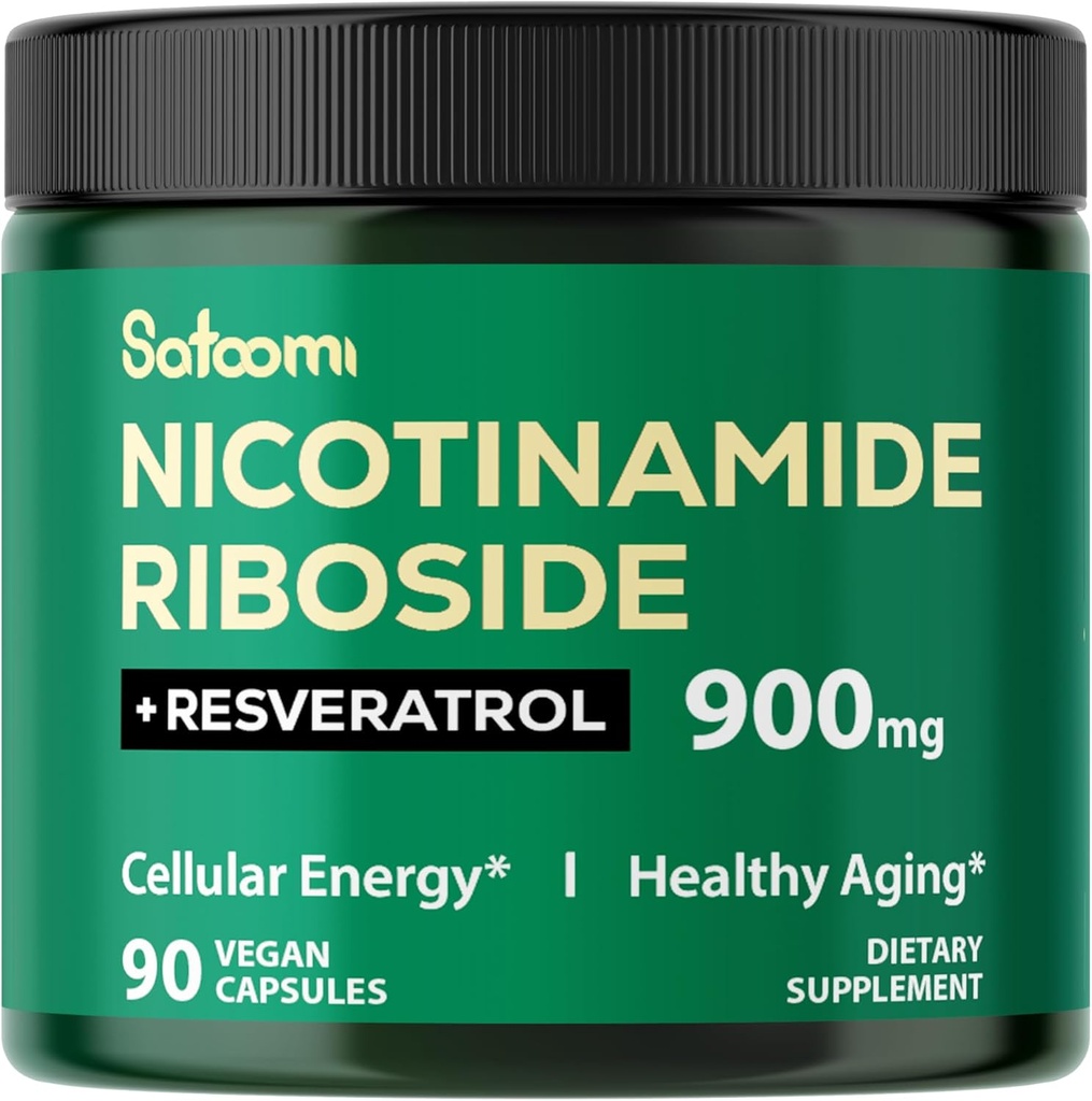 Satoomi NAD Supplement with Liposomal Nicotinamid Riboside 900 mg NR, Resveratrol, Quercetin - 90 Count