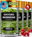 Συμπλήρωμα διυδροβερβερίνης - Dehydro Berberine συμπλήρωμα - Super Berberine συμπλήρωμα με Ceylon Κανέλα & R Alpha Lipoic Acid & Apigenin - Hydroberberine 480 caps (4 συσκευασίες)