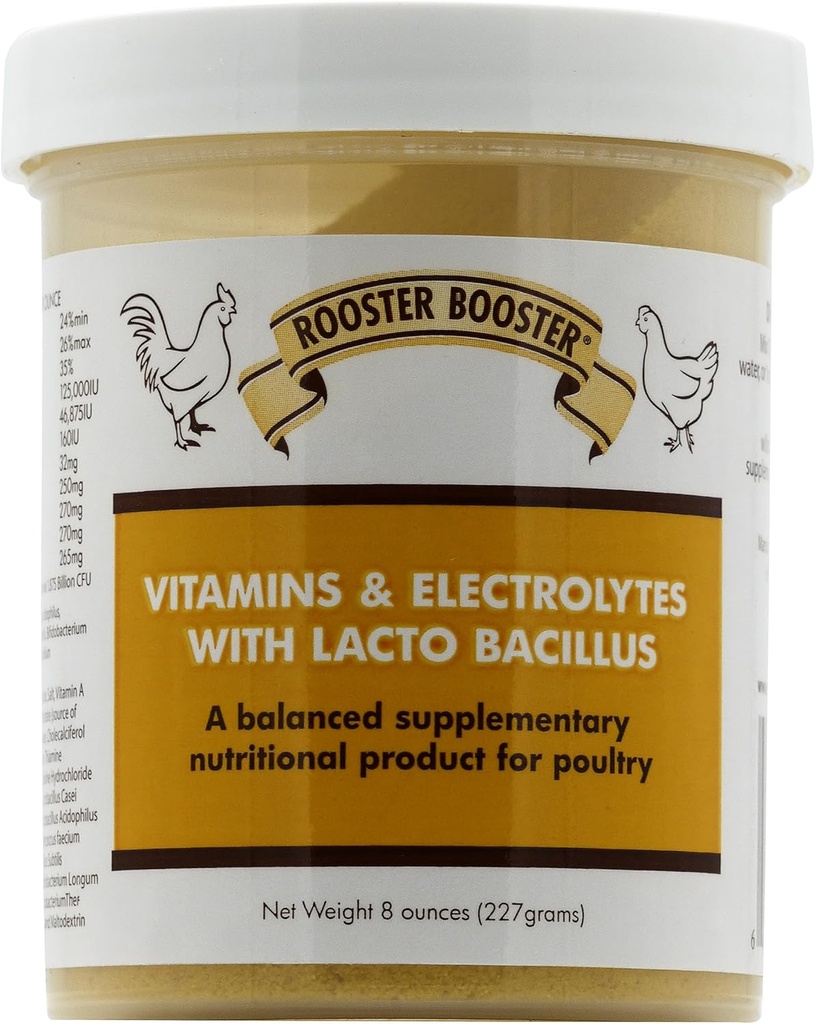 Rooster Booster Vitamins and Electrolytes with Lactobacillus, Natural, 8 oz.