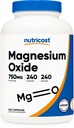 Nutricost Magnezyum 750 mg, 240 Capsules - 420 mg Magnezyum, Non-GMO, Gluten Free