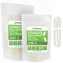 XPRS Nutra Vegan Size 3 Separated Capsules- 100 Count Premium Empty Caps Separated in Bags - Clear Empty Capsules - Pills for DIY Supplement Filling