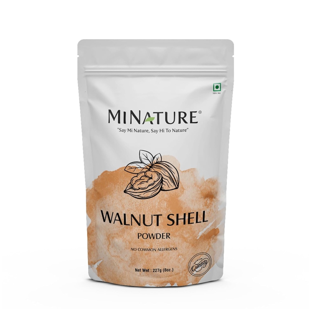 Doğal Walnut Shell Toz Resealable Zip Lock Pack, No Silica ve Evsel Doğal Scrub 227g, 1/2lbs, 8oz (paralama değişebilir)
