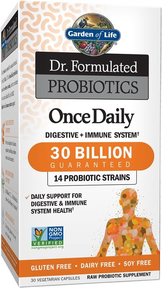 Κήπος της Ζωής Dr. Formulated Probiotics Once Daily - Acidophilus Probiotic with Daily support for Digestive and Immune Health - Χωρίς γλουτένη, χωρίς γαλακτοκομικά, χωρίς προβιοτικά σόγιας, 30 κάψουλες χορτοφάγων