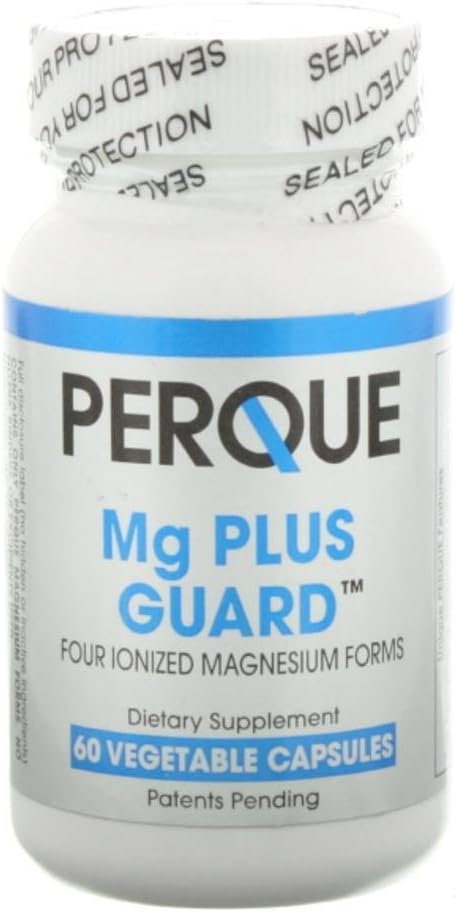 PERQUE Mg Plus Guard Magnezyum - Glycinate, Ascorbate & Citrate - Supports Heart and Metabolic Function - Non-GMO, Gluten-Free -60 Sebze Capsules