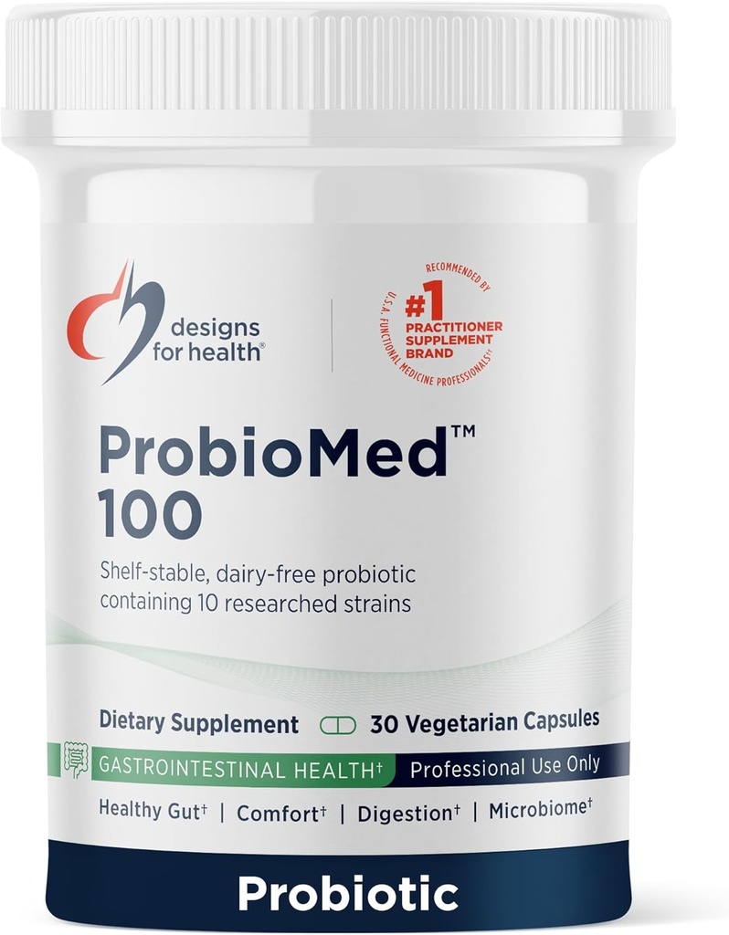 Sağlık ProbioMed 100 için Tasarımlar - Digestive Health için Probiyotikler - Lactobacillus Acidofilius Probiyotik + Lactobacillus Rhamnosus - Gut Health + Immune Support Supplement (30 Caps)