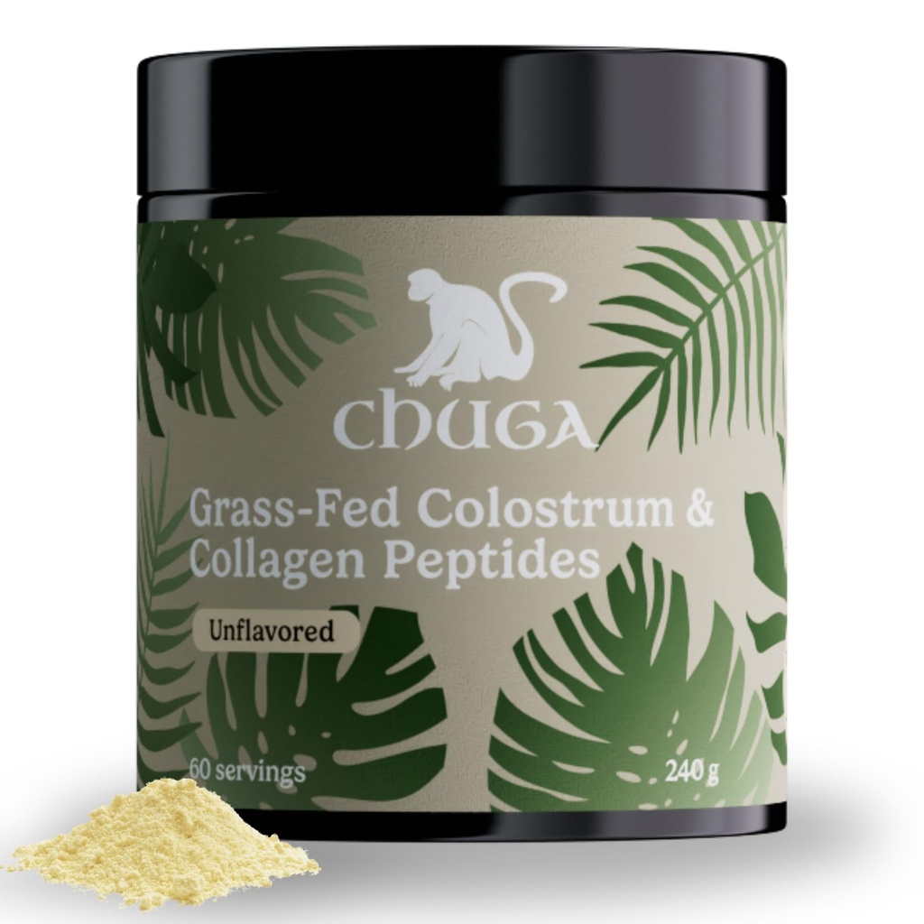 Chuga Grass Fed Colostrum & Collagen Peptides 60 Hizmetler | Saç & Nails | Glowing Skin | Gut Wall Güçlendirici