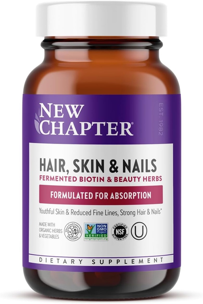 Yeni Bölüm Saç Skin & Nails Vitaminleri Fermented Biotin+astaxanthin Vegetarian Capsule, 30 Kont ( 1)