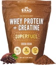B.rad Superfuel - Grass Fed Whey proteini | Farm-Fresh, Easy-to-Digest, Clean Materialss | 2 Pounds | 100% USA Sourced | Cocoa Bean (Chocolate)