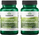 Swanson Ultimate Ashwagandha KSM-66 - Herbal Supplement Sağlıklı Stres Seviyeleri ve Rahatlama - Calm & Relaxed Mindset - (60 Veggie Capsules, 250mg Her) (2 Pack)
