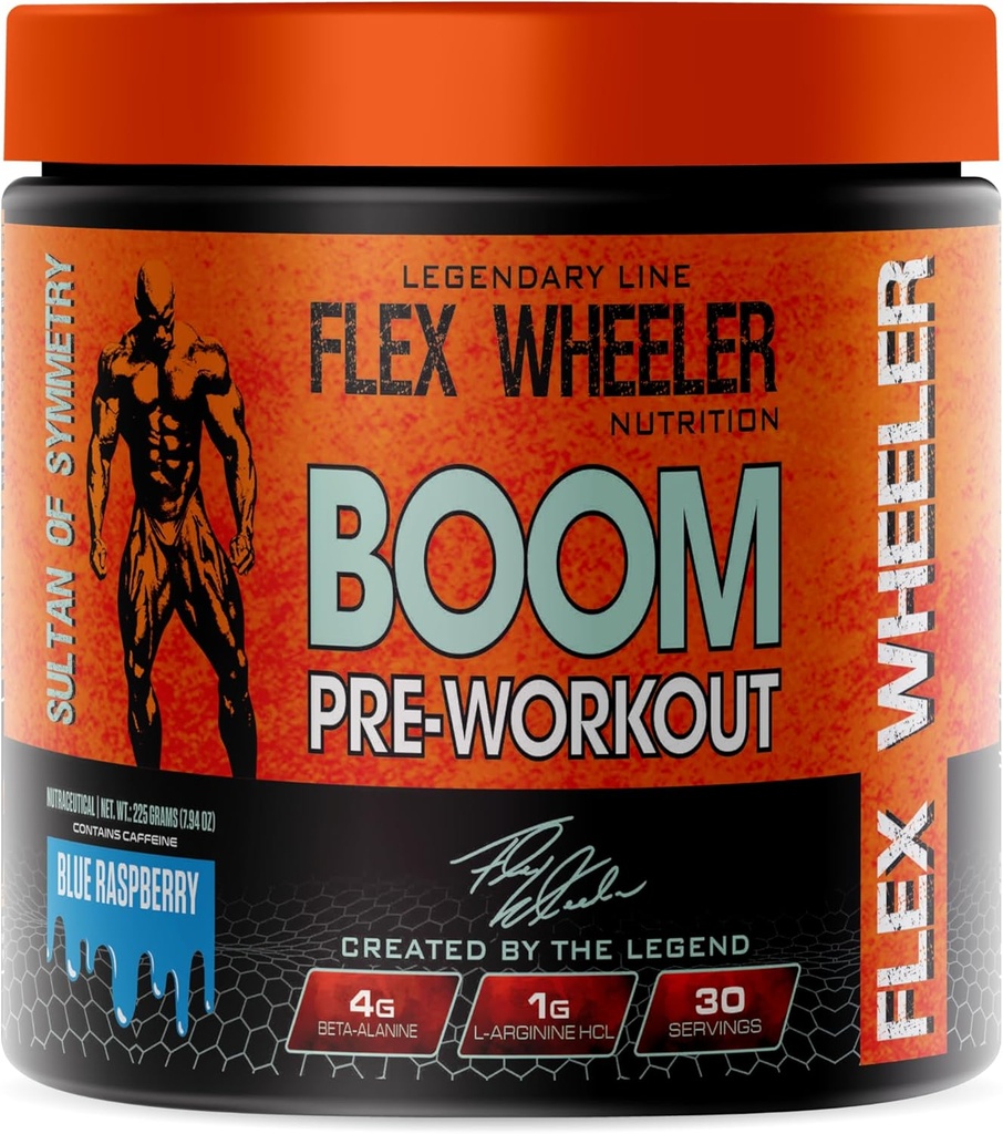 Boom Pre Workout | 225g (30 hizmet, Blue Raspberry)