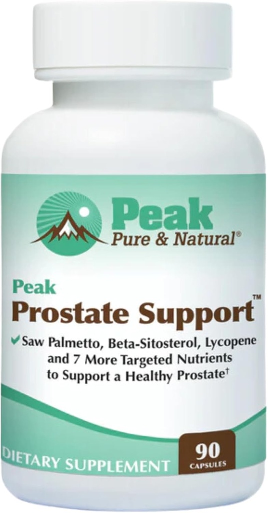 Peak Prostate Support – Natural Prostate Supplements for Men with Saw Palmetto, Beta-Sitosterol, Lycopene ve 7 Hedefli Nutrients - Prostate Health ve Urinary Tract Health (90 Capsules)
