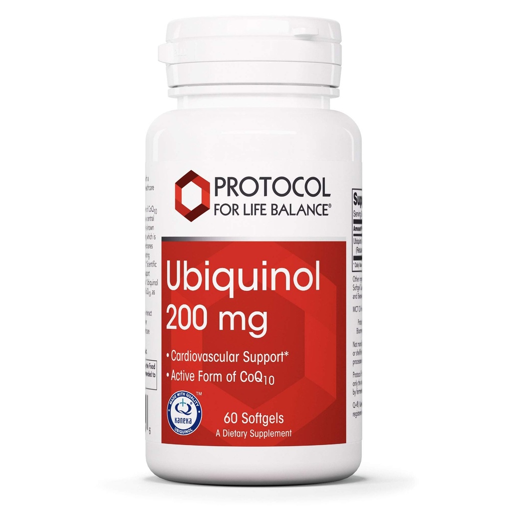 PROTOCOL FOR LIFE BALANCE Ubiquinol 200 mg - Bio available CoQ10 Softgels - Kalp Sağlığı Desteği - Oxidative Stres Quencher - Soy Free & Dairy Free - 60 Softgels