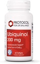 ΠΡΩΤΟΚΟΛΛΟ ΓΙΑ ΖΩΗ ΥΠΟΛΟΙΠΟ Ubiquinol 200mg - Bioδιαθέσιμο CoQ10 Softgels - Υποστήριξη για την Υγεία της Καρδιάς - Οξειδωτικό στρες Quencher - Χωρίς σόγια & Γαλακτοκομικά - 60 Softgels
