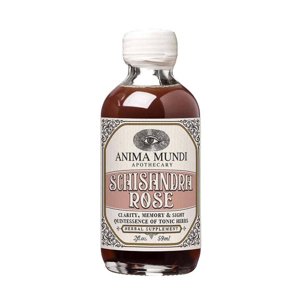 Anima Mundi Apothecary Schisandra Rose Elixir - Liquid Schisandra Berry Adaptogen συμπλήρωμα με Wildcraft Rose Πέταλα για το συκώτι και το νεφρό Υποστήριξη - Anima Mundi Συμπληρώματα ομορφιάς (2oz / 59ml)