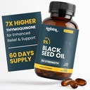 Holistiq Black Seed Oil Organic Cold Pressed Capsules |% 5 Thymoquinone | Non-GMO & Vegan | Nigella Sativa Black Cumin Seed Oil, Omega 3 6 9 Yetişkin Immunity Support - 120 Softgels, 2 Ay Supply