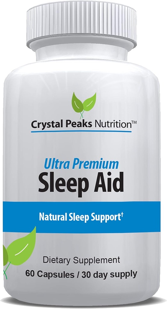 Natural Sleep Aid - Βότανο συμπλήρωμα ύπνου Made with Valerian Root, Μελατονίνη, Χαμομήλι, Μαγνήσιο – Προτεινόμενο για Δυσκολία στον Ύπνο - Ενήλικας Extra Strength Sleeping Pills. 60 Vegan Capsules