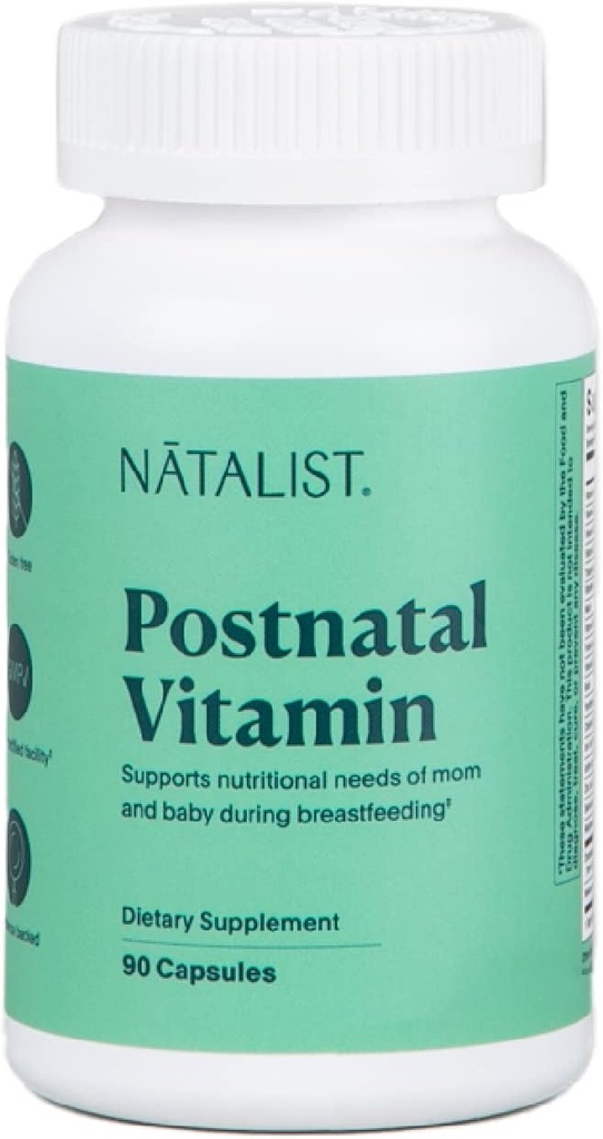 NATALIST Postnatal Vitamin Postpartum Essentials for Women - Mom & Baby Multivitamin & Emzirme Beslenme, Günlük Sağlık Destekleri Enerji ve Erken Gelişimi Hemşire iken - 90 Capsules