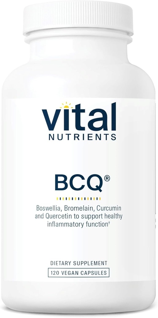 Vital Nutrients BCQ | Vegan Boswellia, Bromelain, Curcumin & Querce Supplement | Ortak Destek Tamam | Destekler Sinus & Digestive Health | Gluten, Dairy, Soy Free | 120 Capsules