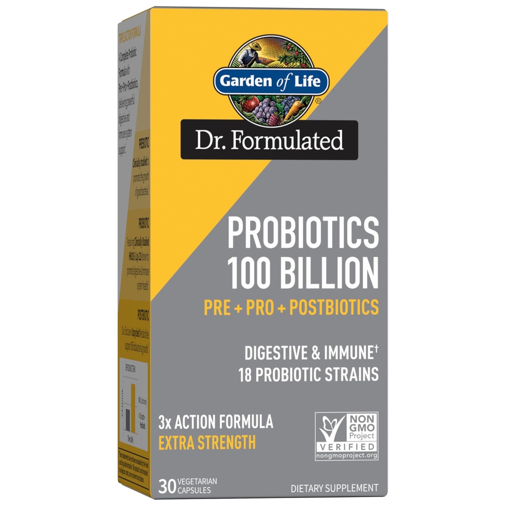 Life Dr Formulated Probiyotiks 100 Milyar CFU Pre + Pro + Postbiyotikler - Ekstra Güçlü Digestive & Immune Support for Men and Women, Potato, Acacia, Postbiyotik Metabolites, 30 Capsules
