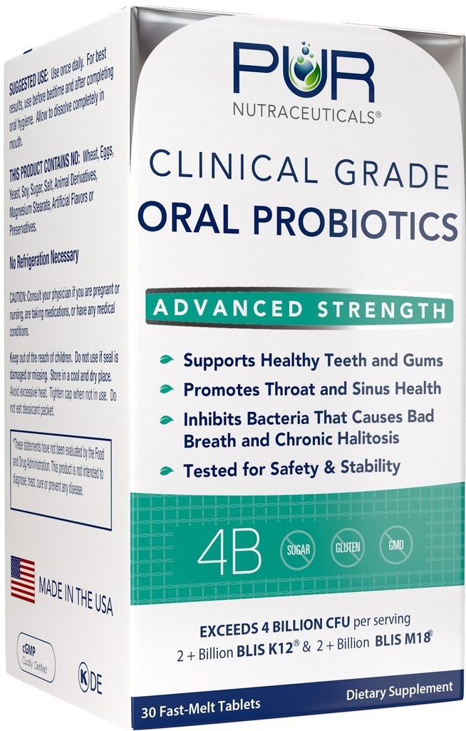 Klinik Grade Oral Probiyotikler * BLIS K12® & BLIS M18® * Şeker Free * Doğal Peppermint Flavoring *% 100 ABD'de Yapılıyor *Elminates Bad Breath/Halitosis