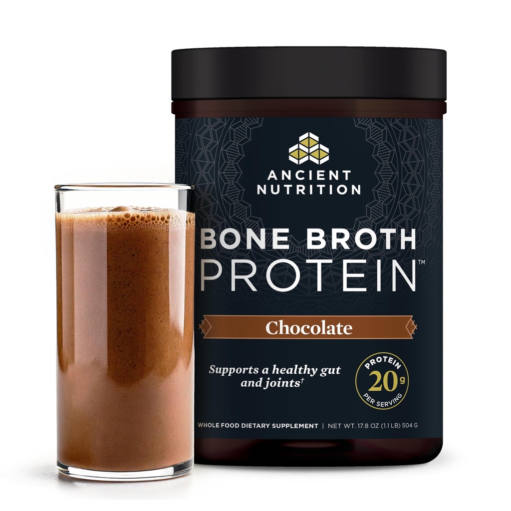 Gerçek Bone Broth, Chocolate, 20g proteini hizmet ediyor, 20 Hizmet Tub, Gluten Free Hydrolyzed Collagen Shak Supplement, Büyük Protein Shakes