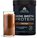 Gerçek Bone Broth, Chocolate, 20g proteini hizmet ediyor, 20 Hizmet Tub, Gluten Free Hydrolyzed Collagen Shak Supplement, Büyük Protein Shakes