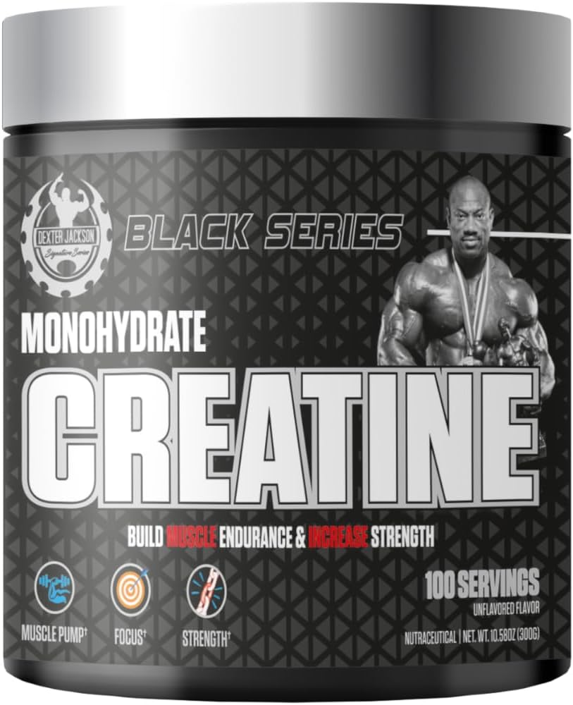 Black Series Monohidrat Kretine | 300g | 100 Hizmet | Kuvvetli Mikronized Tinatine for Strength, Muscle growth & Recovery