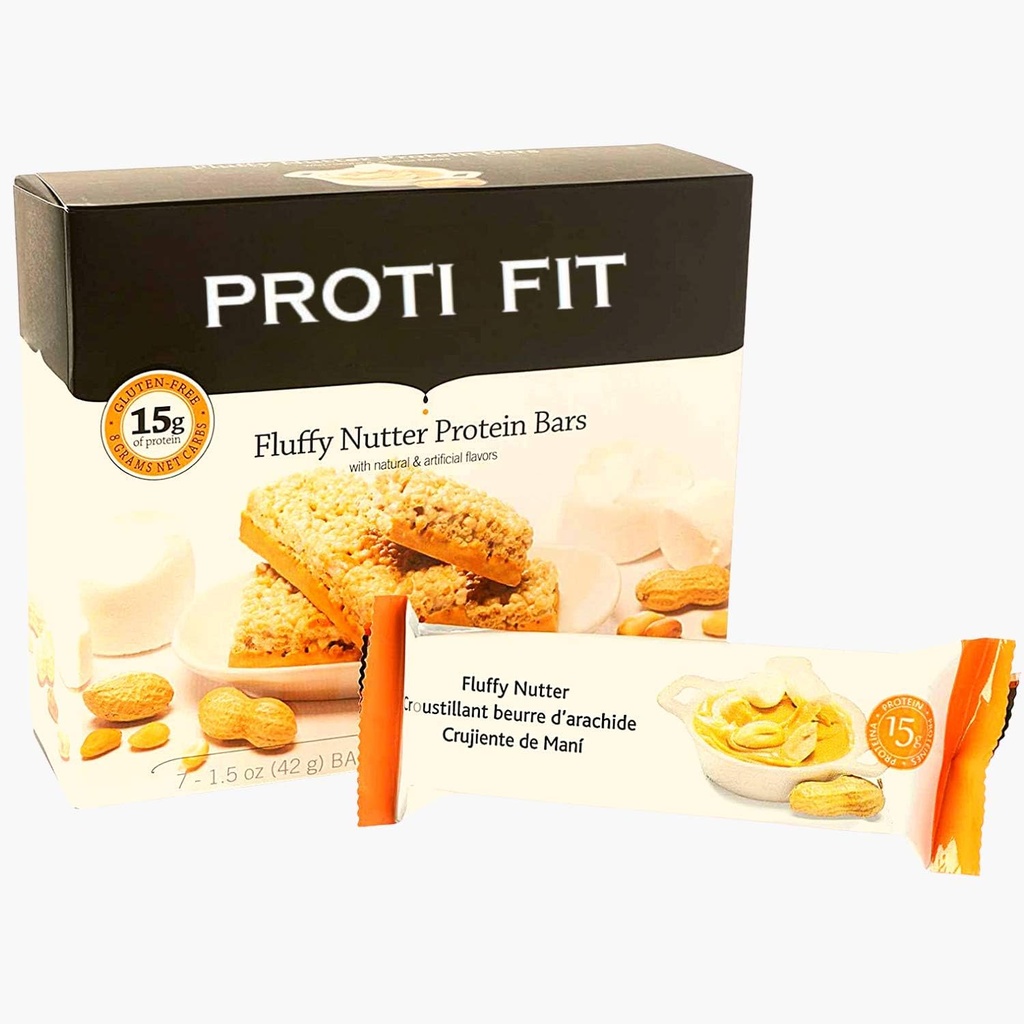 Proti Fit - Fluffy Nutter Low-Carb protein Bars, Low-Calorie Snacks for Kilo Kaybı ve Sağlıklı Meals (Fluffy Nutter, 1 Pack)