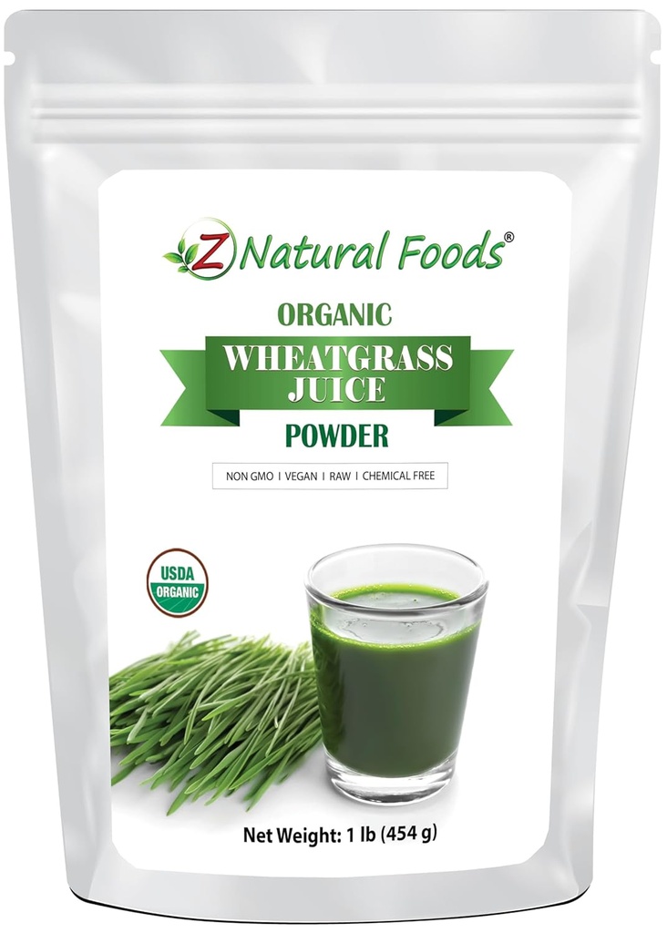 Z Doğal Gıdalar Organik Buğday Çim Suyu - Sağlıklı Ağlama ve Digestion için Superfood - Non-GMO, Vegan, Kosher - Sular için Mükemmel, Yogurts & Smoothies - Buğdaygrasss Juice Bliss, 1 lb