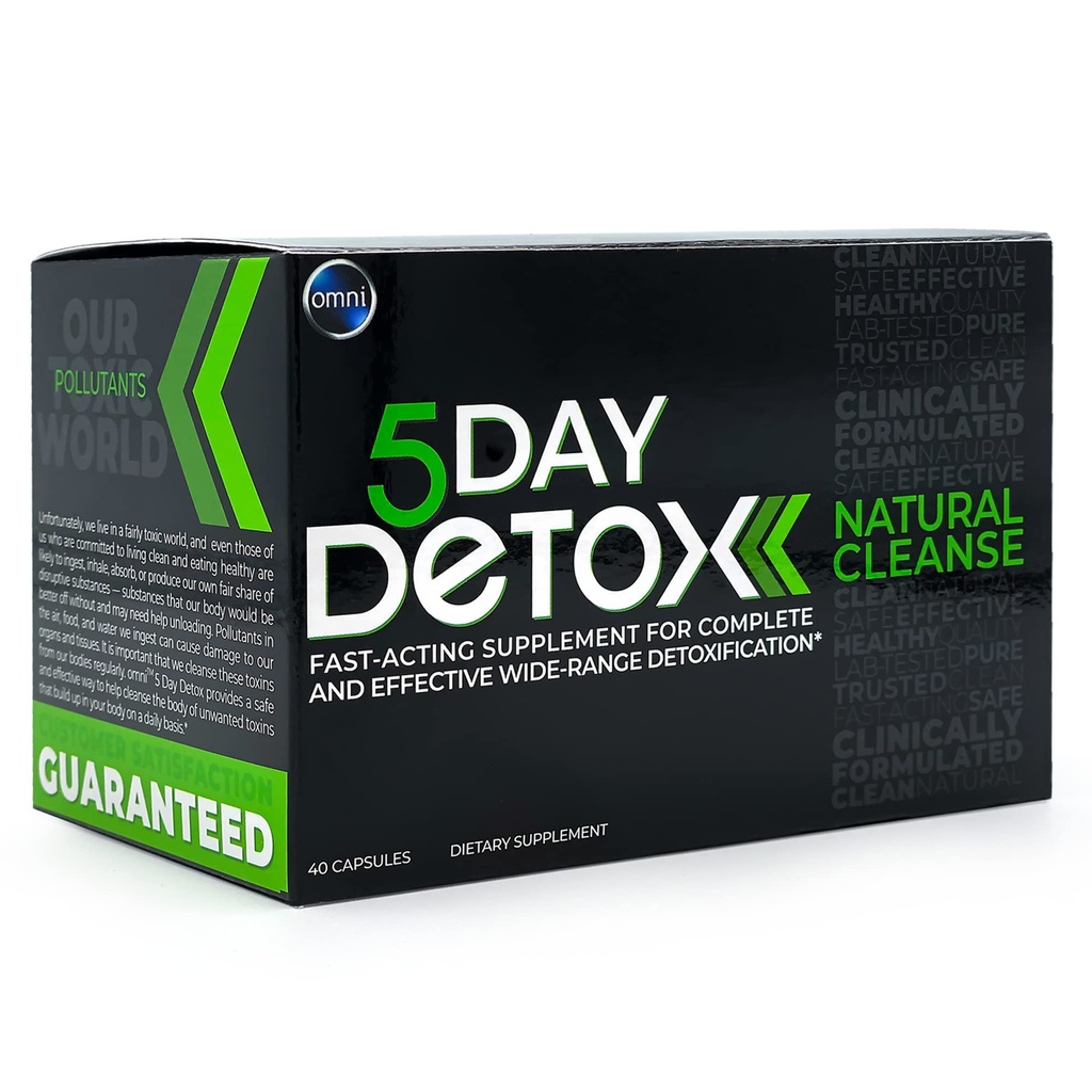 Wellgenix Omni 5 Day Detox Cleanse - Premium Natural Body Detox Supplement, 40 Capsules for Toxin Removal, Total Body Purge, Supports Health Liver, Kidneys, Urinary Tract, & Digestive System