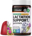 BIO KRAUTER Lactation Support Gummies - 60 Chews - Natural Lactation Supplement - Goats Rue, Fenugreek, Milk Thistle Extracts - Vegan Emziring Supplements
