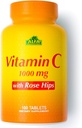 ALFA VITAMINS Vitamin C, Rose HIPS ile hizmet başına 1000 mg C vitamini - Antioksi ve Immune Support + Supports Health Skin & Commons - Non GMO, Vegan, Gluten Free, Dairy Free - 100 Tabletler