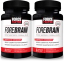 FORCE FACTOR Forebrain, 2-Pack, Nootropic Brain Supplement to improve Memory, Boost Focus, Art, ve Caffeine, Bacopa ve Huperzine A, 60 Capsules