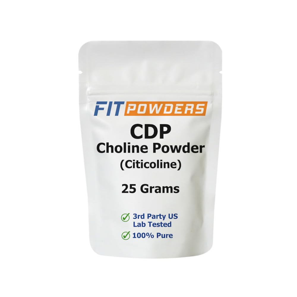 Citicoline σκόνη, CDP σκόνης σκόνης με Scoop, μη GMO, Γνωστικό συμπλήρωμα για τη μνήμη και τη μάθηση (25 γραμμάρια)