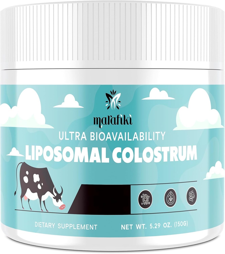 Marafiki Liposomal Bovine Colostrum Supplement - Grass Fed Colostrum Powder - Υψηλή βιοδιαθεσιμότητα, εύκολο να αναμειχθεί (60 εξυπηρετούν)