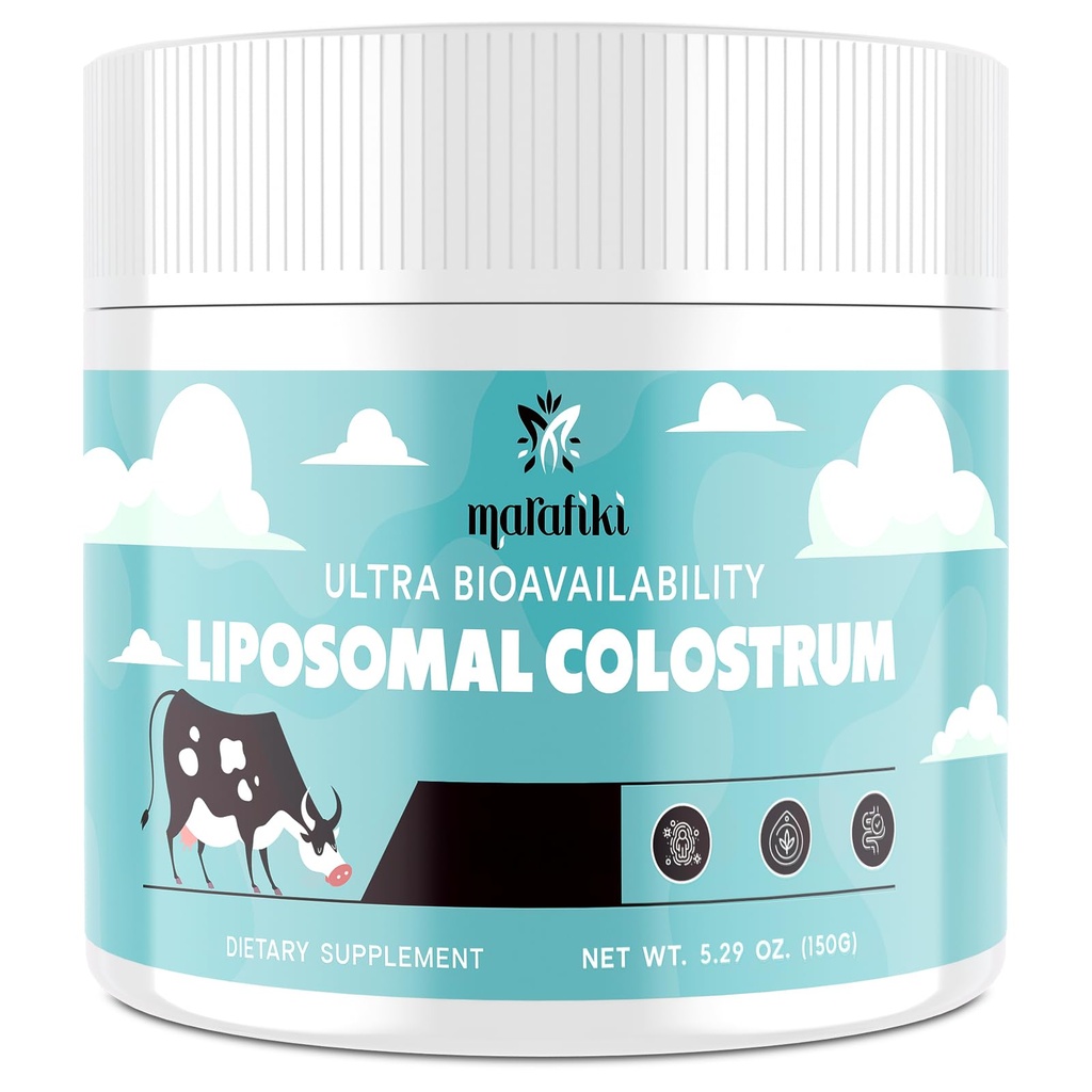 Marafiki Liposomal Bovine Colostrum Supplement - Grass Fed Colostrum Toz - Yüksek Bioavailability, Easy to Mix (60 Hizmet)