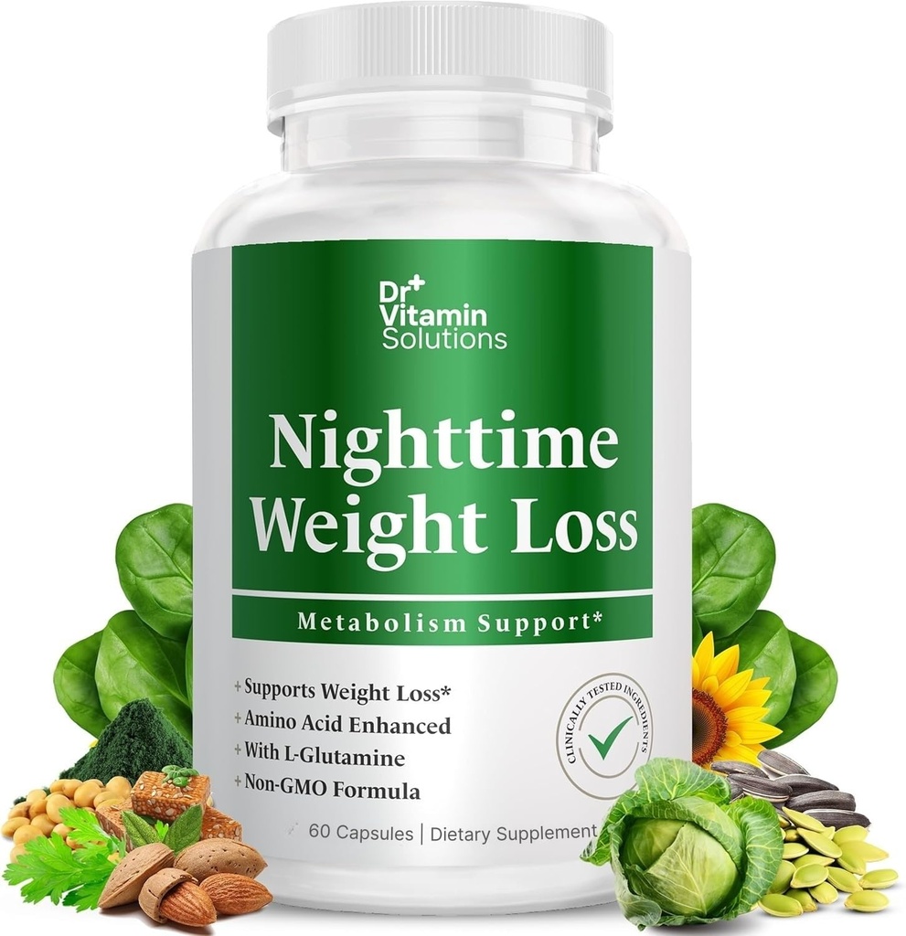 DR VITAMIN SOLUTIONS Nighttime Fat Burner Supplements - Appetite Suppressants for Kilo kaybı - Night-Time Fat Burner for Women and Men Supporting Sleep & Relaxation - Kilo Kayıp Pills - 60 Capsules