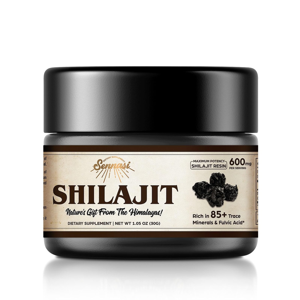Shilajit Pure Himalayan Organik Shilajit Giyim - 600 mg En Fazla Potency Natural Organic Shilajitwear with 85+ Trace Minerals & Fulvic Acid for Energy, Immune Support, 30 Grams (1 Pack)